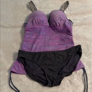 Purple and Gray Women's Swimwear